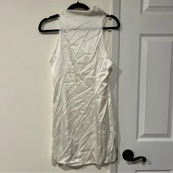 Paloma Wool Nolita Embroidered Silk Mini Dress Ecru Size Medium NWOT - Picture 6 of 8